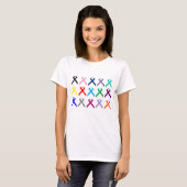 T-shirt Plusieurs rubans trouver un traitement cancer chem (Devant entier)