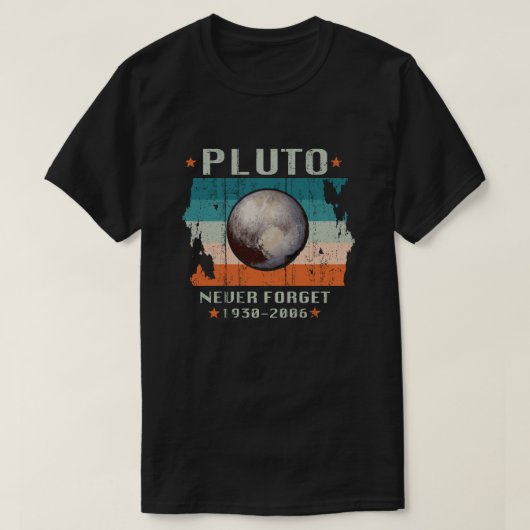 T-shirt Pluto Never Forget 1930-2006 (Design devant)