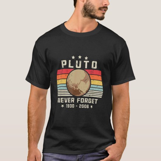 T-shirt Pluto Never Forget Retro Space Science (Devant)