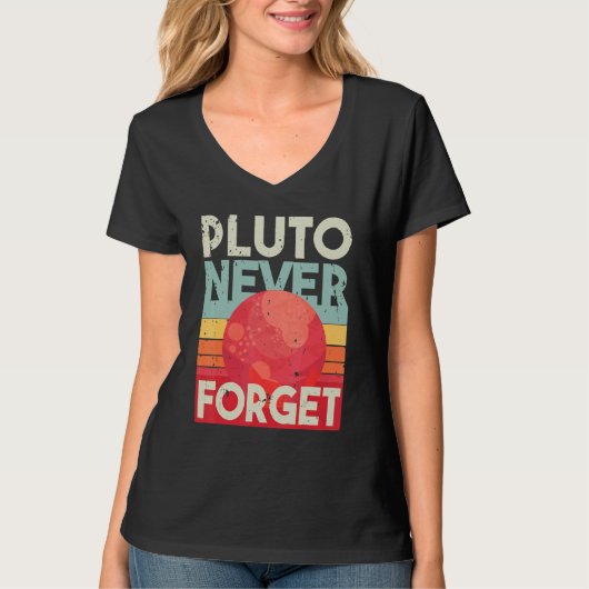 T-shirt Pluto Never Forget Vintage Retro (Devant)