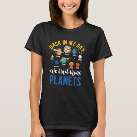 T-shirt Pluto Nine Planets Astronomy Telescope Cosmology (Devant)