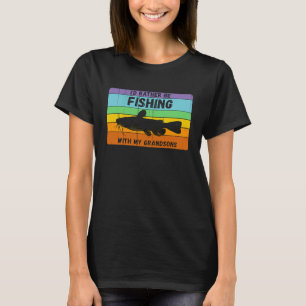 T-shirt Plutôt Pêcher Avec Grandsons Vintage Grandpa F