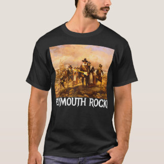 T-shirt Plymouth Rock Thanksgiving Pilgrims Rocking Guitar