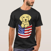 T-shirt Poche à chiot jaune Labrador (Devant)