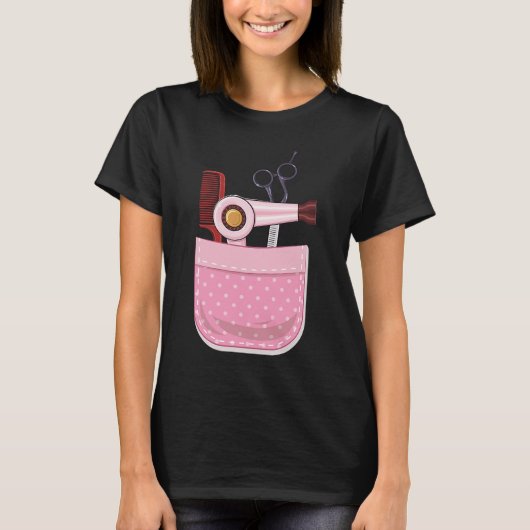 T-shirt Poche Brasseur de cheveux ciseau de poitrine coiff (Devant)