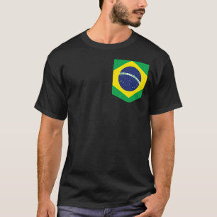 T-shirt Poche Brésil Drapeau Brésilien Hommes Femmes Garço