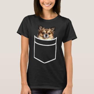 T-shirt Poche Chihuahua Drôle propriétaire de chien d'anim