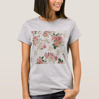 T-shirt Poche complètement de roses