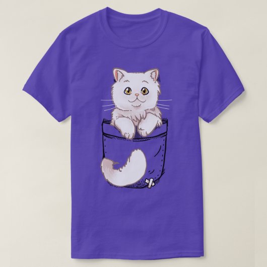 T-shirt Poche Cuite Chat Perse Chat Kitten (Design devant)