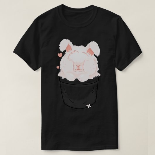 T-shirt Poche Cute Angora Rabbit (Design devant)