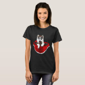 T-shirt Poche de chien Husky Pack (Devant entier)