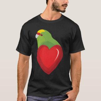 T-shirt Poche de coeur de perruche à perroquet à couronne 