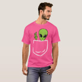 T-shirt Poche De Paix Alien Sur Les Hommes De L'Espace Ext (Devant entier)