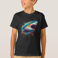 Poche de peinture grand requin blanc