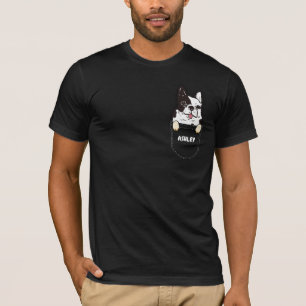 T-shirt Poche Français Chien de Chien de taureau chien mig