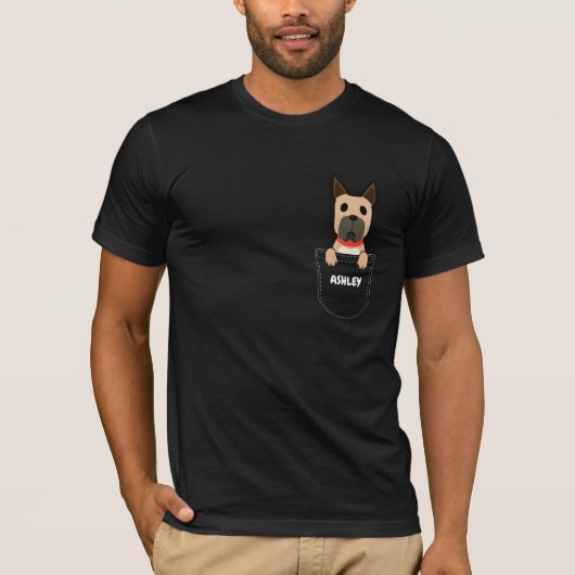 T-shirt Poche Great Dane chiot chien mignon (Devant)