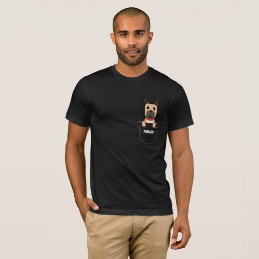 T-shirt Poche Great Dane chiot chien mignon (Devant entier)