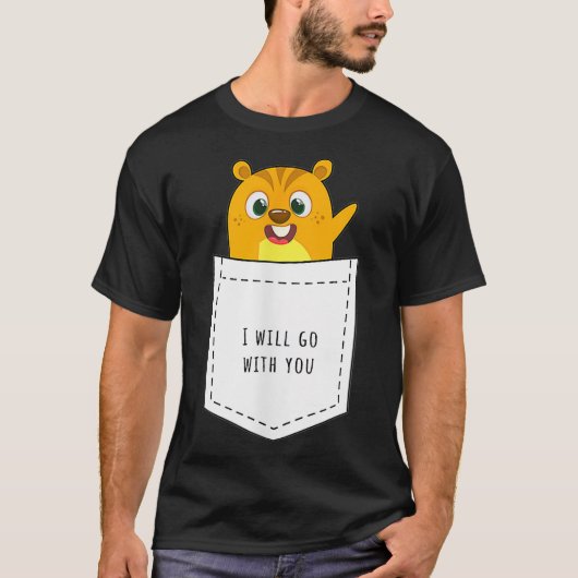 T-shirt Poche Hamster Je Vais Aller Avec Vous Souris Roden (Devant)