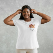 T-shirt Poche imprimée avec fleurs d'automne