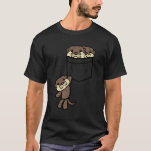 T-shirt Poche Loutres de mer mignonne Amoureux des animaux