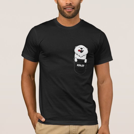 T-shirt Poche Poméranie chiot chien mignon (Devant)