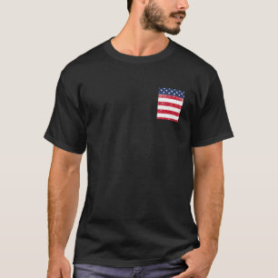 T-shirt poche USA avec drapeau américain pour la 4