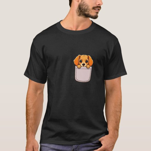 T-shirt Pochette de chiot mignon (Devant)