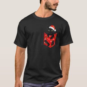 T-shirt Pochette de Noël pour chat noir pour chat noir