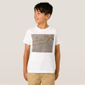 T-shirt Pochoir acrylique orange lumineux à travers le (Devant entier)