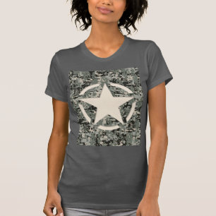 T-shirt Pochoir d'étoile sur le camouflage de Digitals