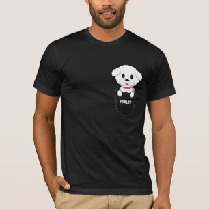 T-shirt Pocket Bichon Frisé chiot chien mignon