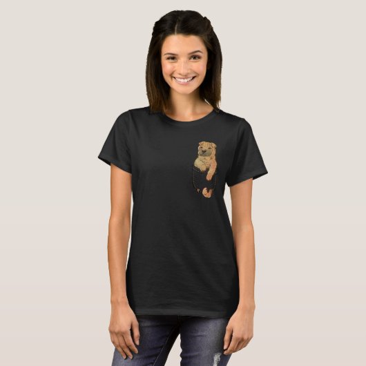 T-shirt Pocket Cube Shar Pei Puppy Chien (Devant entier)