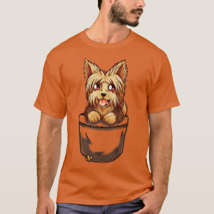 T-shirt Pocket Cute Yorkshire Terrier Puppy