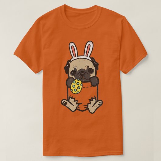 T-shirt Pocket Easter Pug Feet Bunny Dog Lover Owner Men W (Design devant)