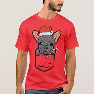 T-shirt Pocket French Bulldog Père Noël Chien Pyjama de No