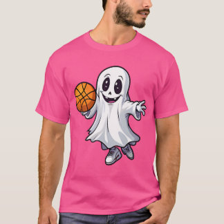 T-shirt Pocket Ghost Basket Halloween Éffrayant