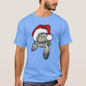 T-shirt Pocket Manatee de Noël KiniArt (Devant)