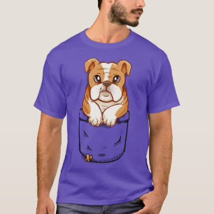 T-shirt Pocket mignon anglais Chien chiot