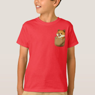 T-shirt Pocket Pals for Kids - Shiba Inu Edition