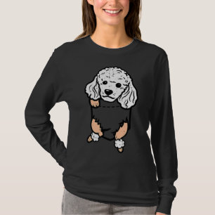 T-shirt Pocket Poodle Pieds mignon Mini Toy Animaux Amoure