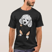 T-shirt Pocket Poodle Pieds mignon Mini Toy Animaux Amoure (Devant)