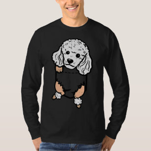T-shirt Pocket Poodle Pieds mignon Mini Toy Animaux Amoure