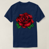 T-shirt Pocket simple Rose Rouge Fleur Romantique Loisir P (Design devant)