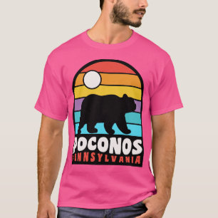 T-shirt Poconos Pennsylvanie Pocono Mountains Bear Badge