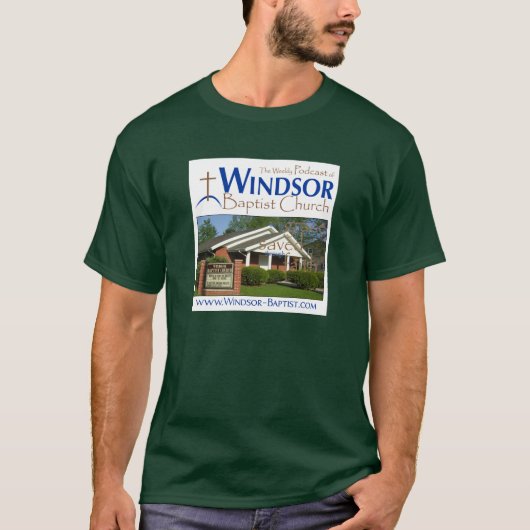 T-shirt Podcast d'église baptiste de Windsor (Devant)