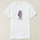 T-shirt Podcast Mic + Votre nom de réseau social (Design devant)