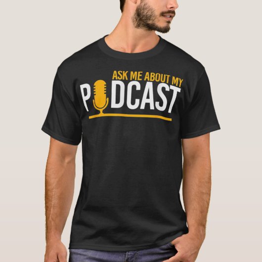 T-shirt Podcast Radio Microphone Podcast Podcast (Devant)