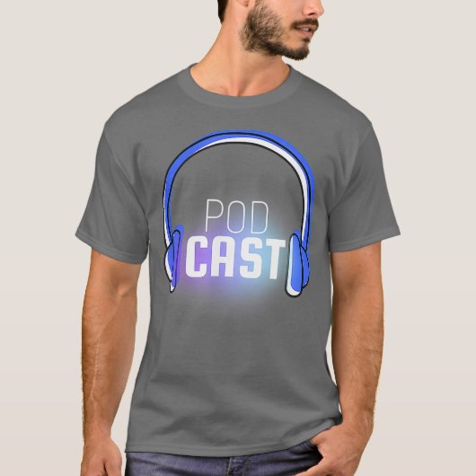 T-shirt Podcaster cool Podcasting Earphone (Devant)