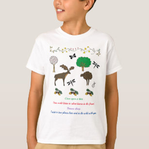 T-shirt Poème de forêt pour les cerfs et les moutons migno