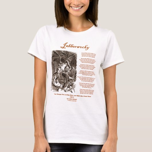 T-shirt Poème de Jabberwocky par Lewis Carroll (Devant)